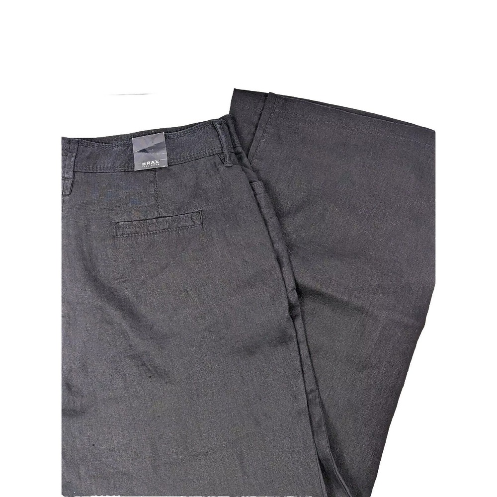 Brax Black Linen 36x32 Wide Leg Pants‎ Womans Marina Summer Festival